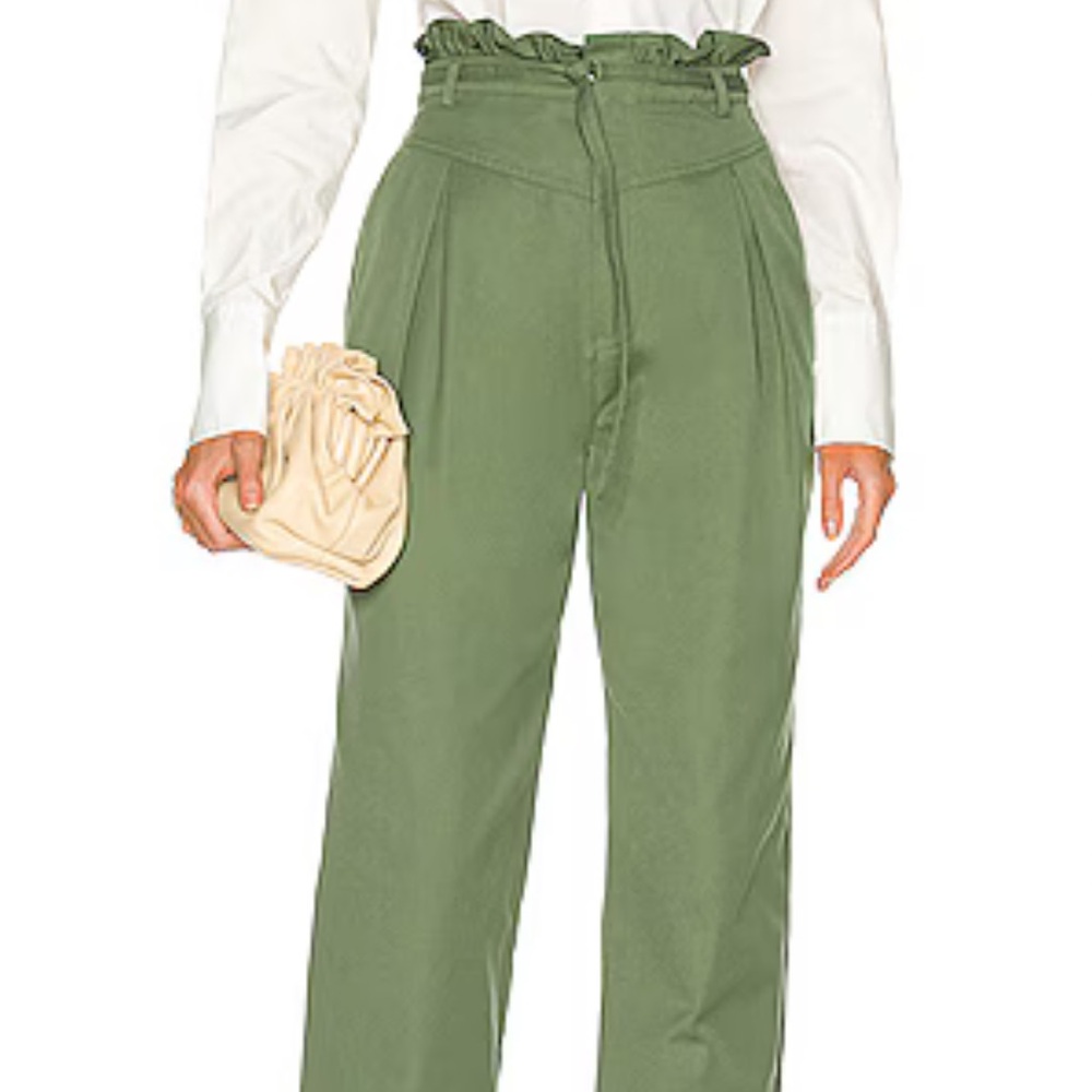BNWT L'Academie Zaria Green Wide Leg pants sz L